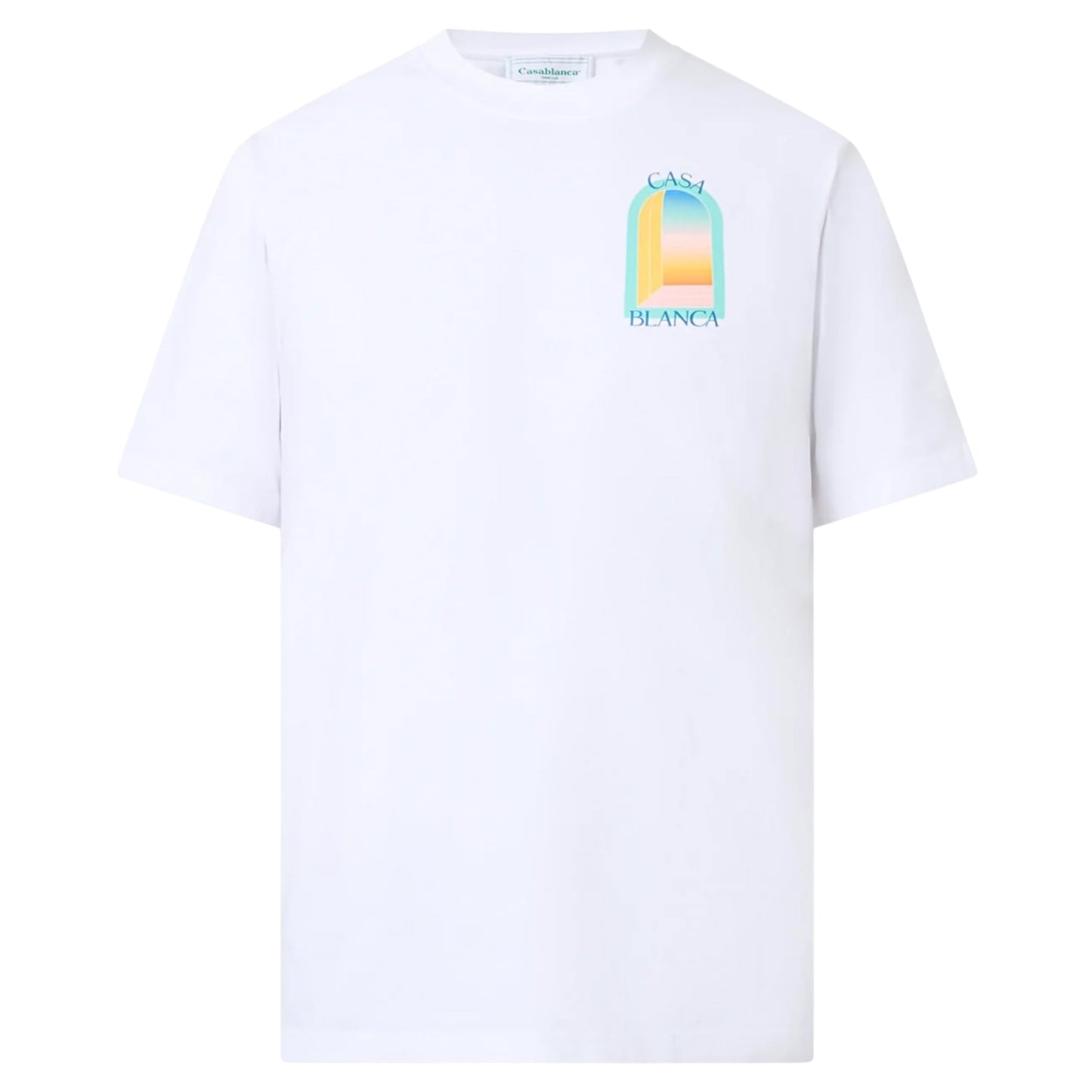 CASABLANCA ARCH GRADIENT T SHIRT WHITE/BLUE
