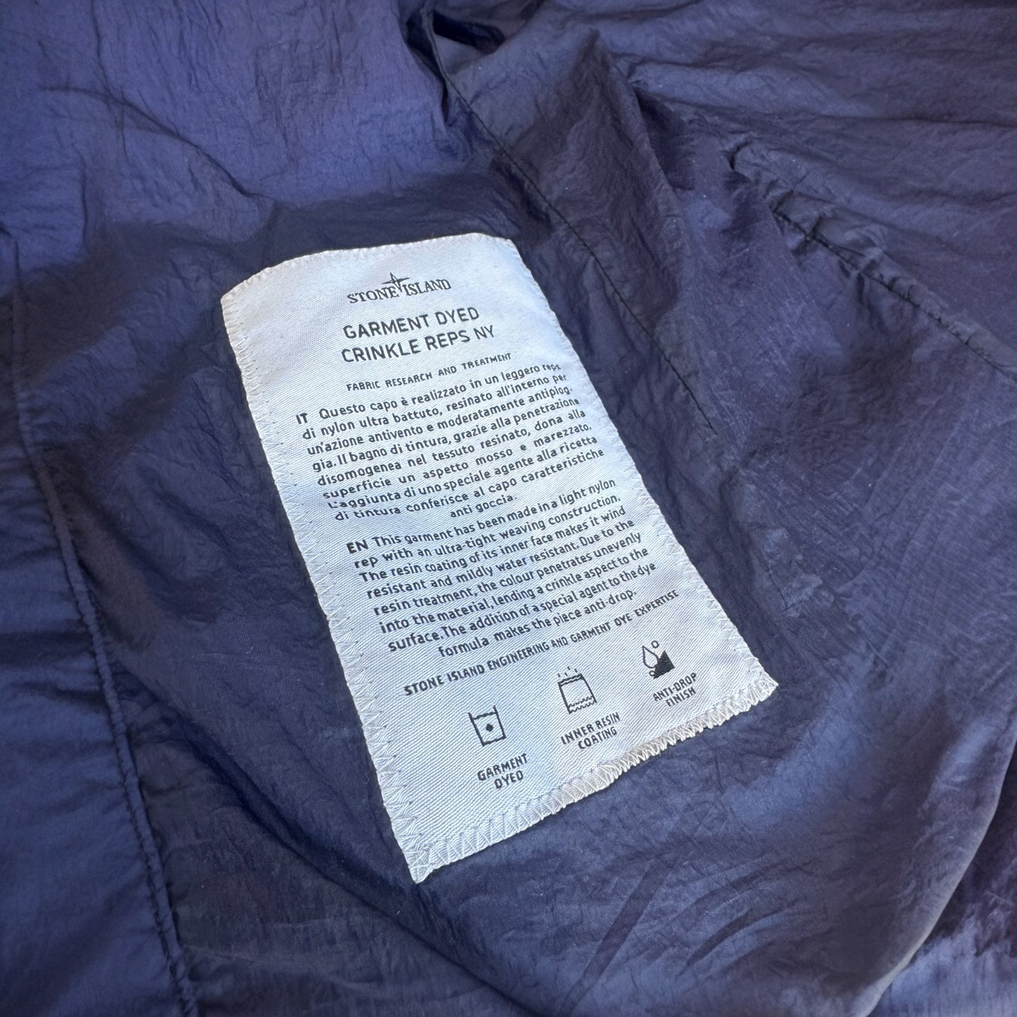 Stone Island Garment Dye Crinkle Reps Jacket