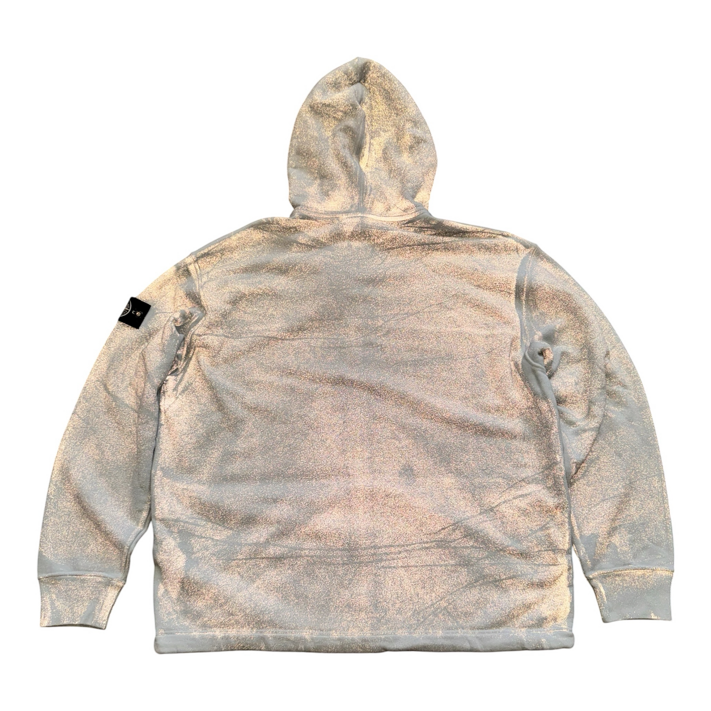 Stone Island Organic Cotton Fleece Reflective Zip Up Hoodie