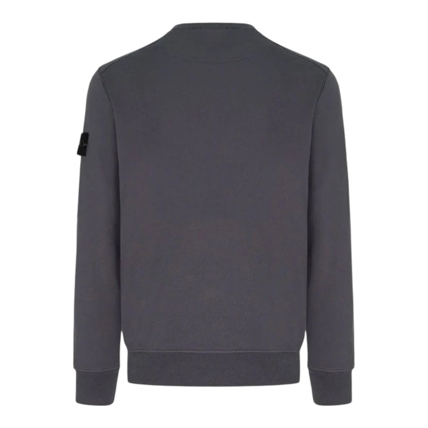 Urban Saints Stone Island charcoal grey cotton crew neck sweatshirt with signature sleeve badge and ribbed trims.