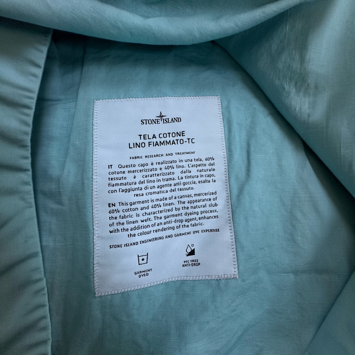 Stone Island Tela Cotone Lino Fiammato-TC
