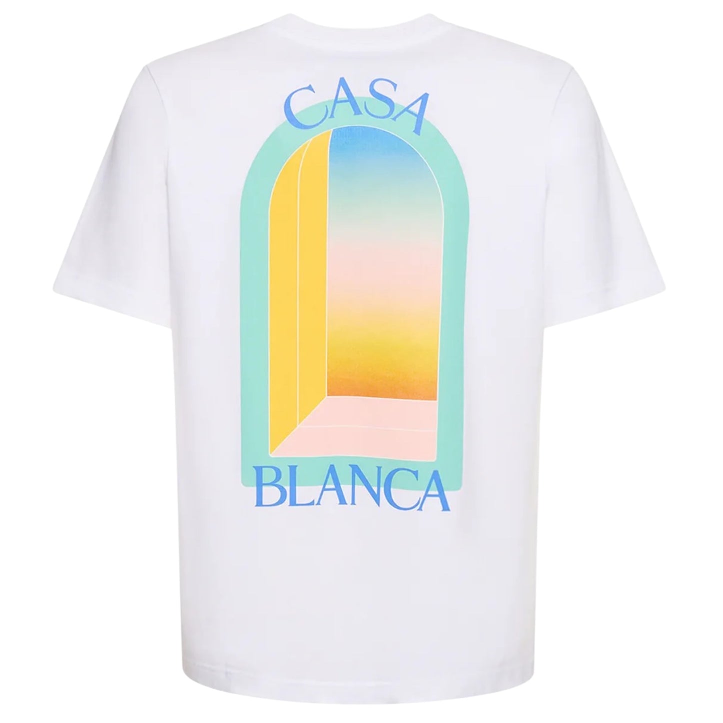 CASABLANCA ARCH GRADIENT T SHIRT WHITE/BLUE