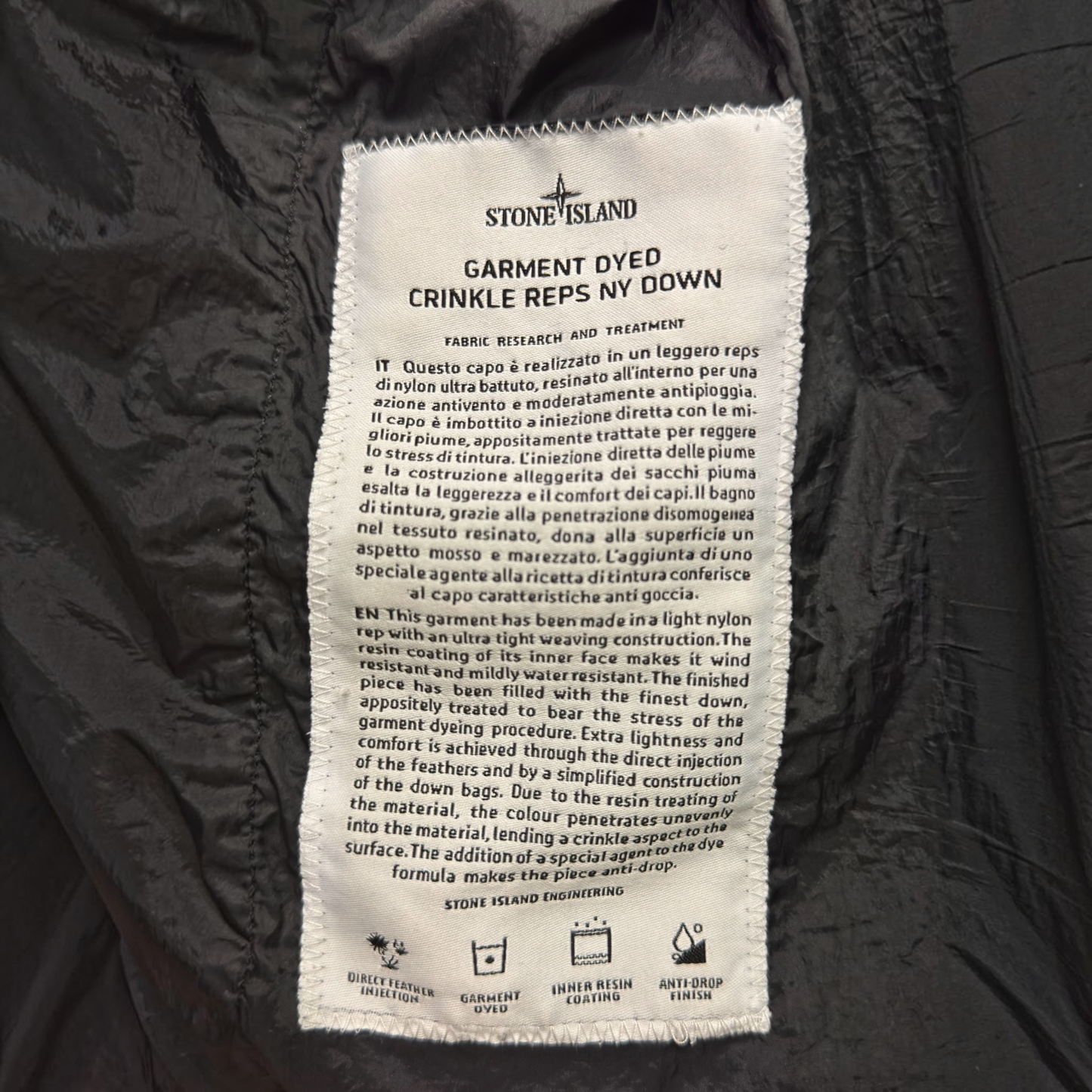 Stone Island Garment Dyed Crinkle Reps NY Down Gilet ￼