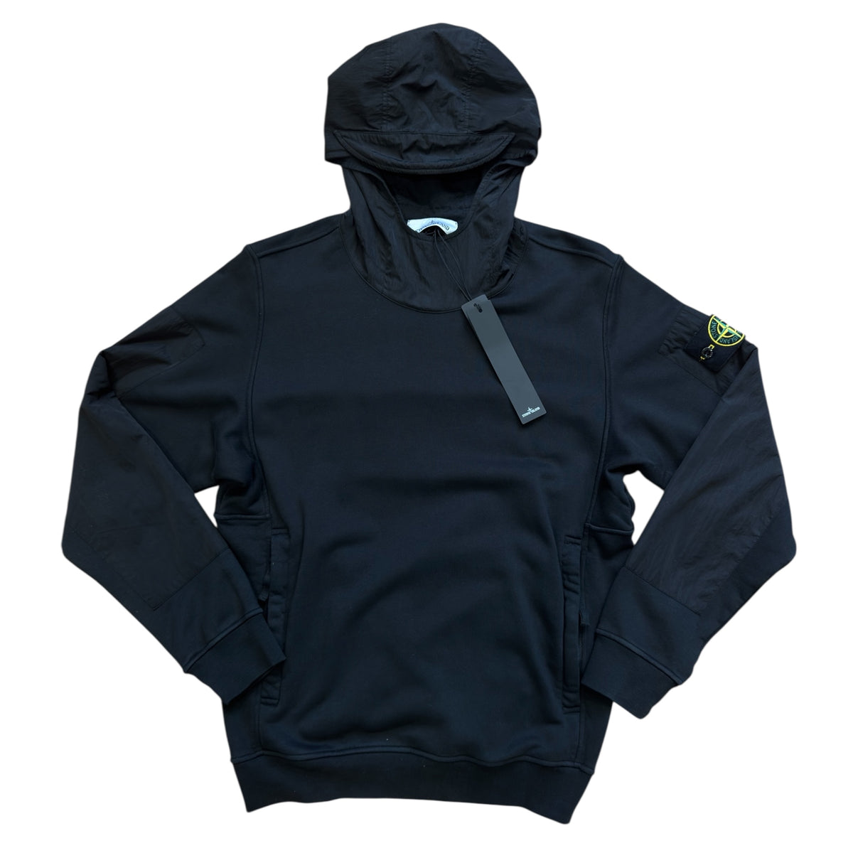 Stone Island Cotton Nylon Panel Hoodie