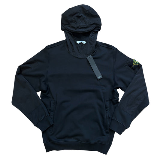 Stone Island Cotton Nylon Panel Hoodie
