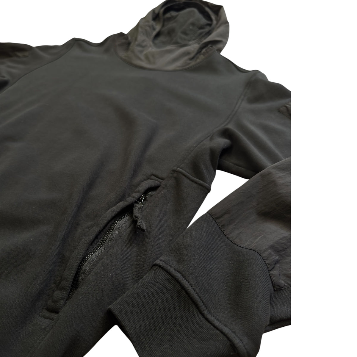 Stone Island Cotton Nylon Panel Hoodie