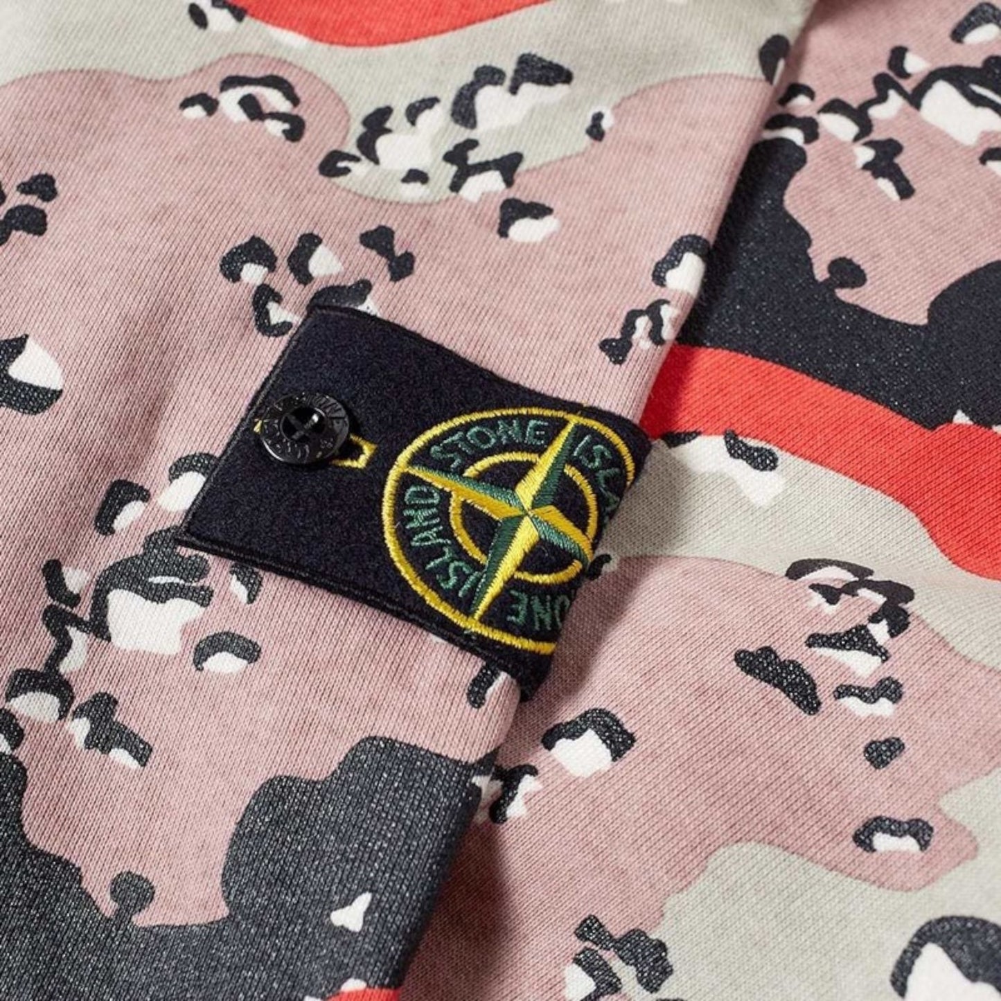 Stone Island Desert Camo Print Sweatshirt Red/Pink