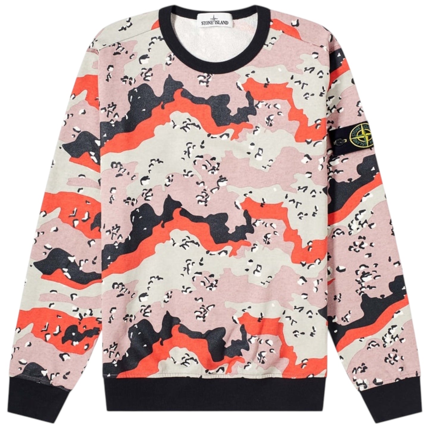 Stone Island Desert Camo Print Sweatshirt Red/Pink