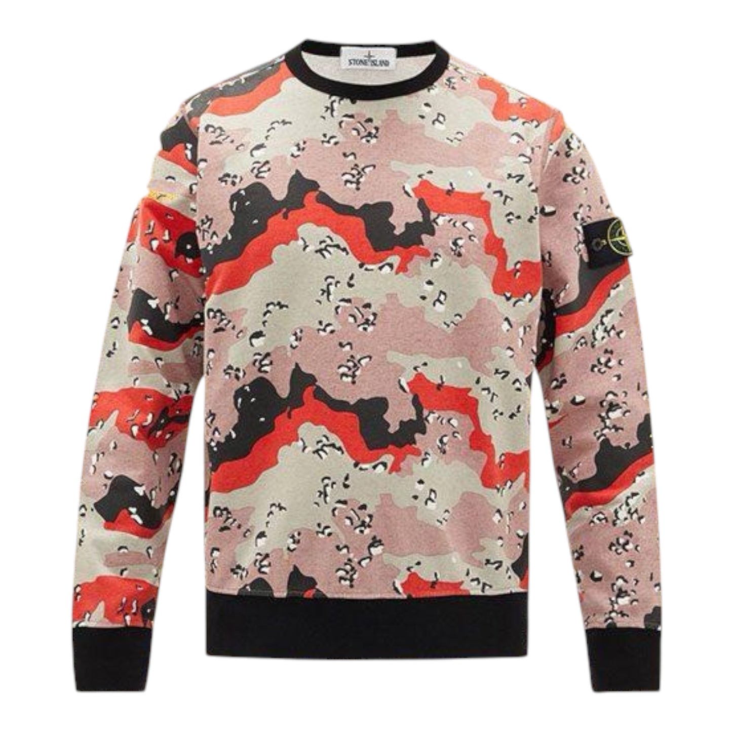 Stone Island Desert Camo Print Sweatshirt Red/Pink