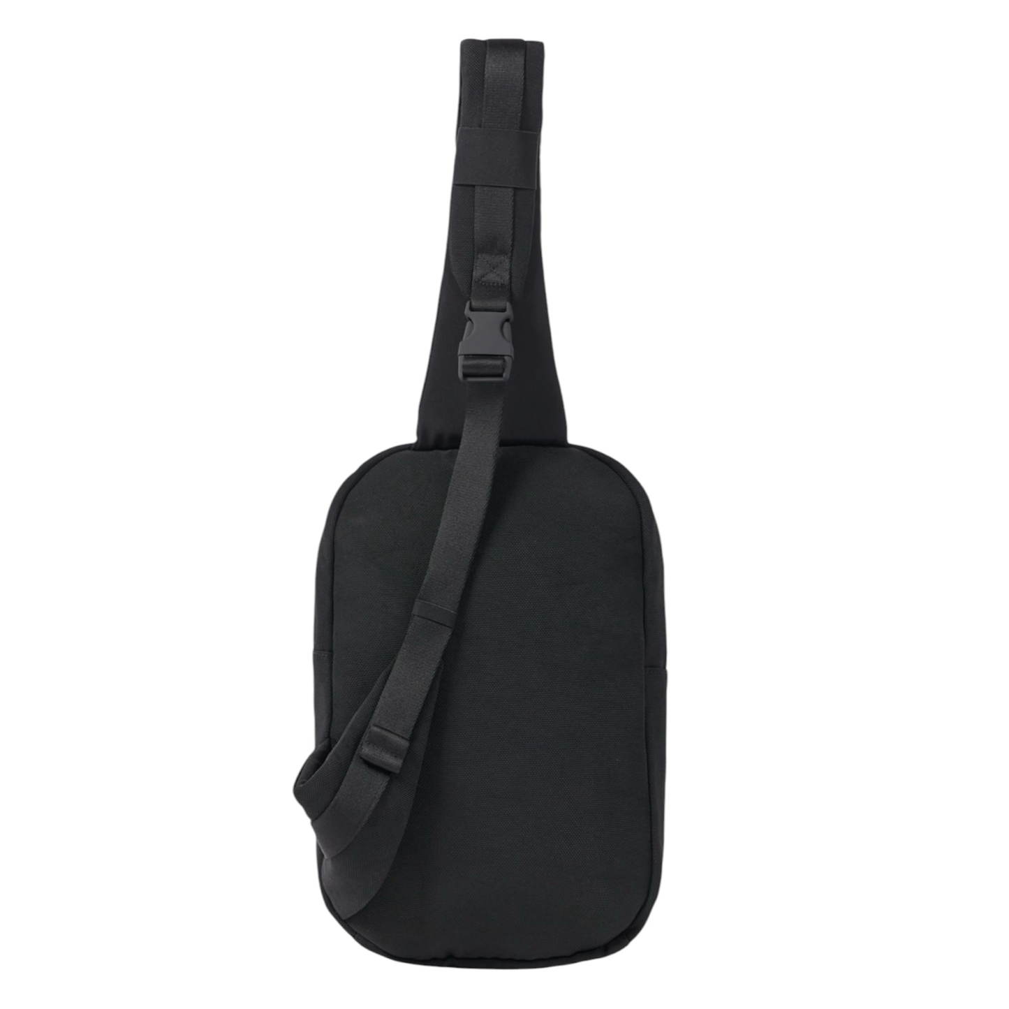 Urban Saints black nylon crossbody sling bag with adjustable strap and zippered compartments.