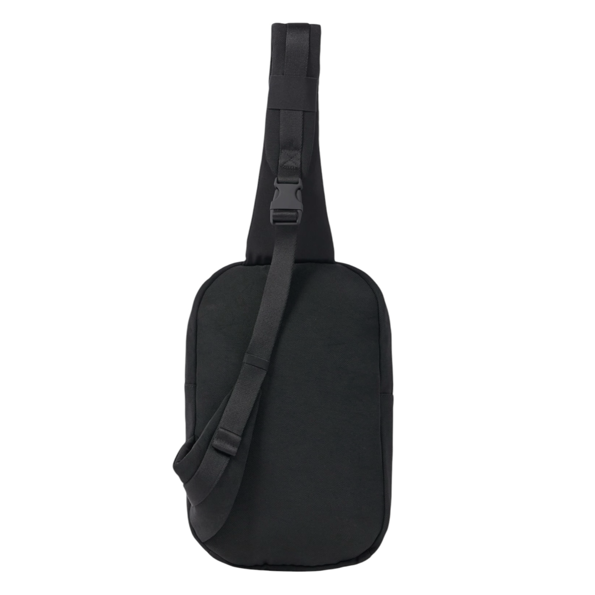Urban Saints black nylon crossbody sling bag with adjustable strap and zippered compartments.