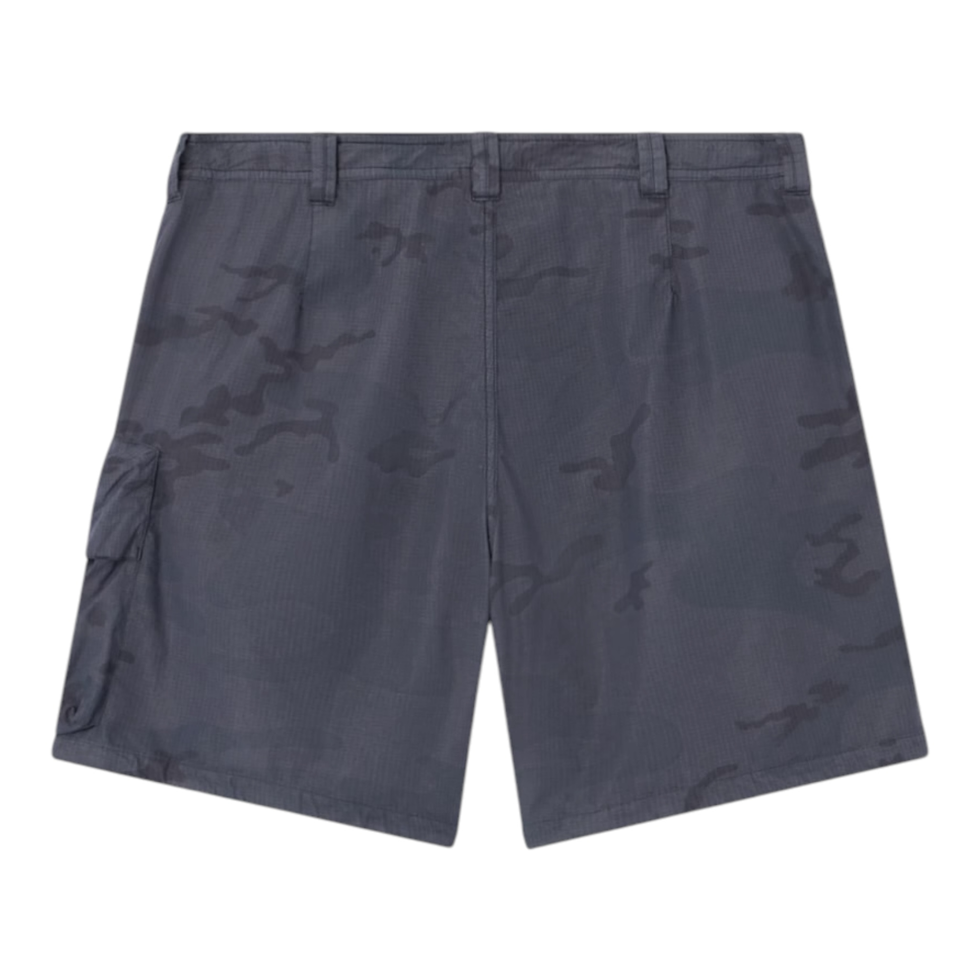 Urban Saints charcoal grey camouflage cargo shorts with multiple pockets and relaxed fit.