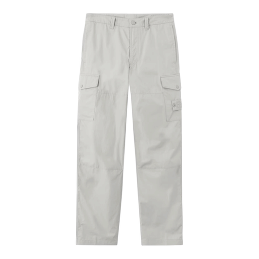Urban Saints light grey cargo pants with multiple pockets and relaxed fit, made from durable fabric.