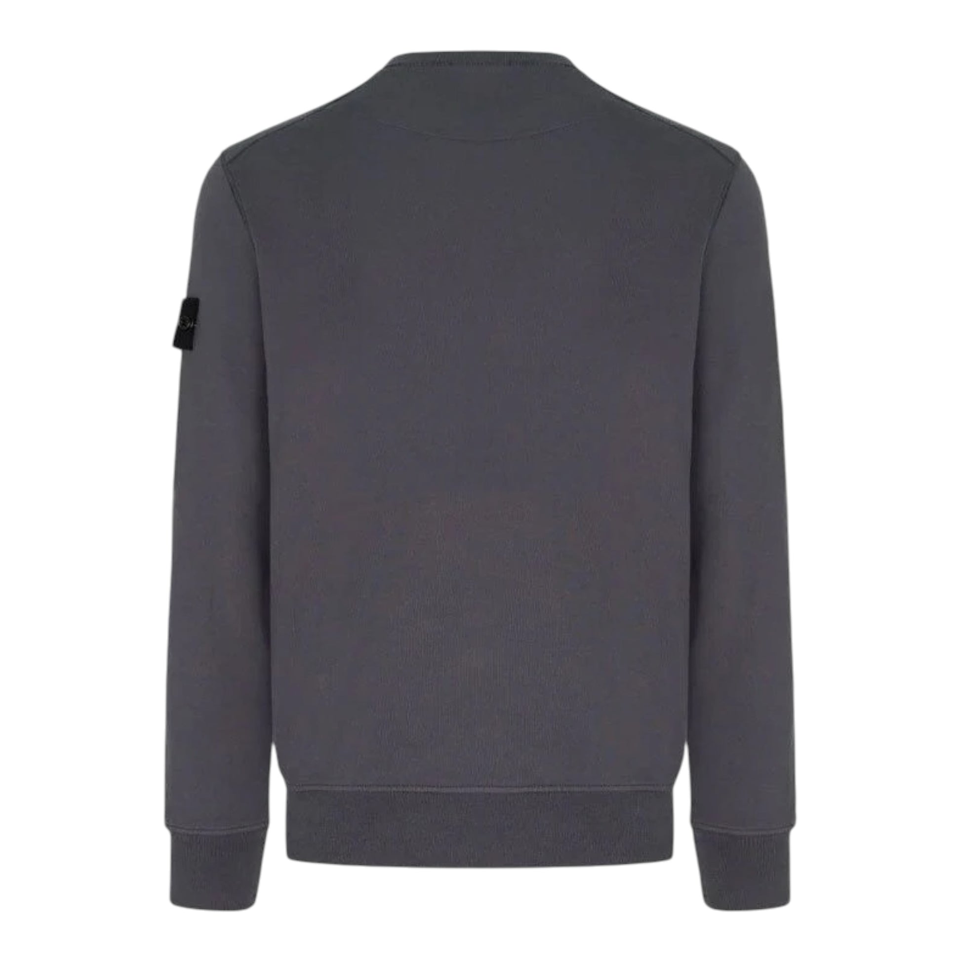 Urban Saints Stone Island charcoal grey cotton crew neck sweatshirt with signature sleeve badge and ribbed trims.