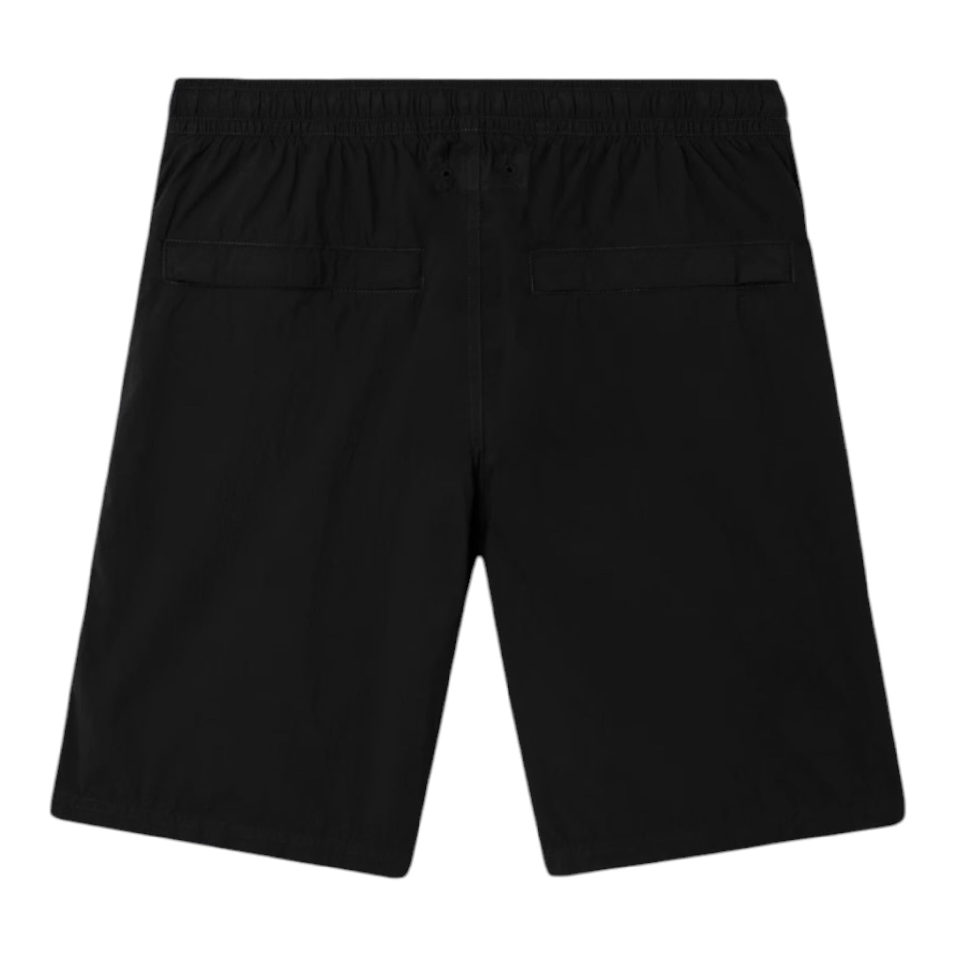 Urban Saints Stone Island black nylon metal drawstring shorts with rear welt pockets and elasticated waistband.